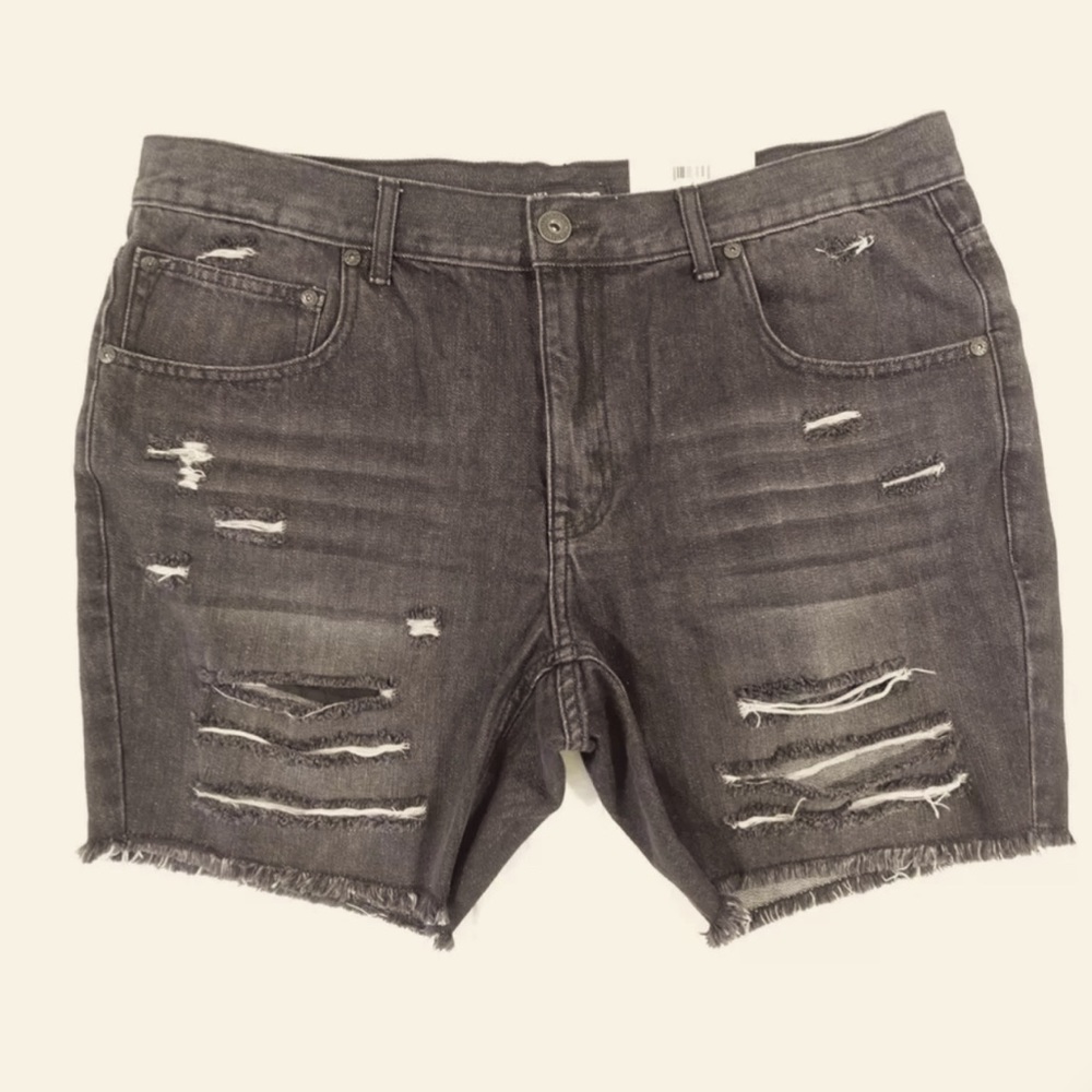 Ripped jean shorts